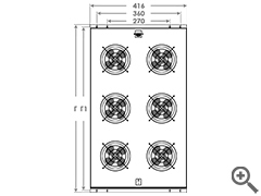 Череж блока вентиляторов (6шт) для установки в напольный шкаф серии RF глубиной 1000мм | RA.W.1006.002