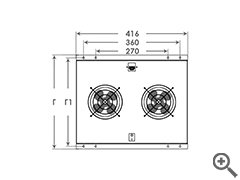Череж блока вентиляторов (2шт) для установки в напольный шкаф серии RF глубиной 600мм | RA.W.0602.002